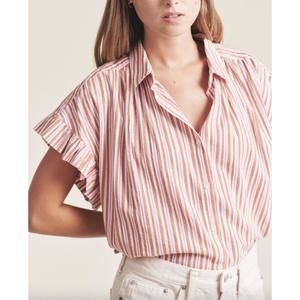 NEW TROVATA marianne b top in tanner stripe